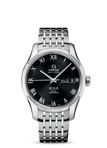 Omega De Ville Co-Axial Annual Calendar Stainless Steel / Black / Bracelet